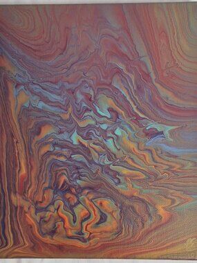 1001 - Original Fluid Acrylic Pour Painting - 8x10 in.